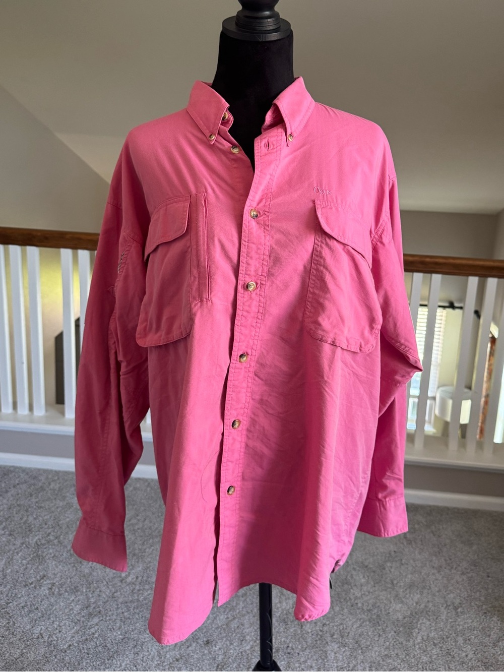 Orvis vintage long-sleeve fly fishing shirt Pink Size Large